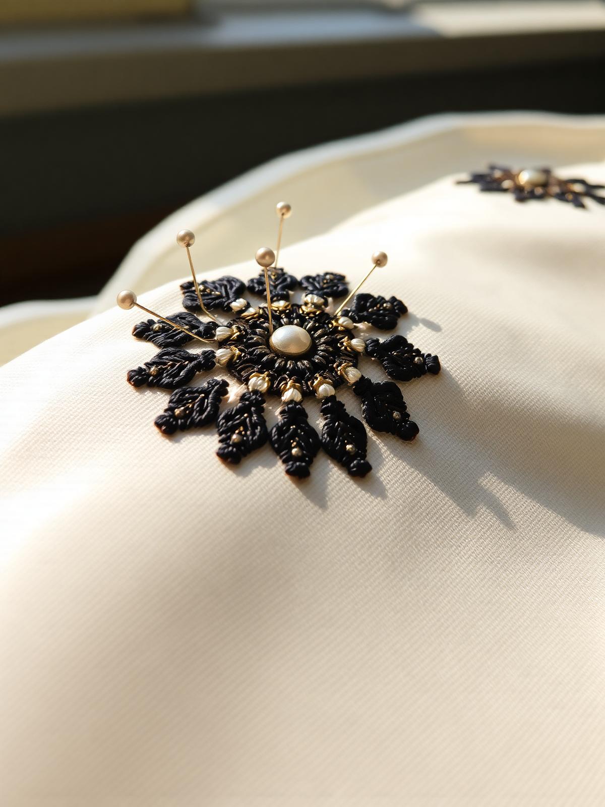 Fabric and craft detail for The Ivory Panel Top